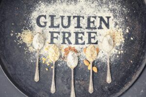 Gluten free written in flour